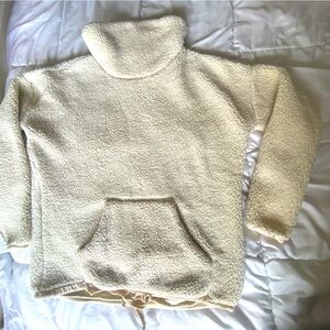 Cream Carve Designs Sherpa mock neck sweatshirt